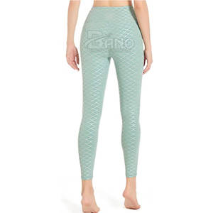 Best Selling Women's High Waist Workout <b>Leggings</b> Spandex/Polyester Breathable <b>Knitted</b> Fabric Customized Colors Logo OEM Service - Product Image 4