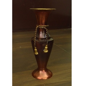 Florero de latón hecho a mano, maceta de color marrón y cobre para flores - Product Image 1