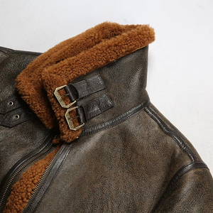 2024 High Quality Winter Warm B3 <b>aviator</b> Bomber Pilot Natural Wool Fur Casual <b>Men's</b> Sheepskin Shearing Genuine Leather <b>Jacket</b> - Product Image 5