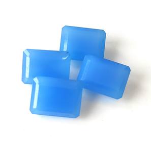 Venta al por mayor de piedras preciosas sueltas facetadas de Calcedonia azul natural 3x5mm-20x30mm corte Octágono para la fabricación de joyas - Product Image 1