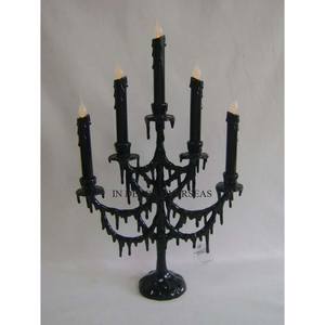 Llamativo aspecto elegante diseñador Color negro recubierto de polvo de calidad superior Metal 5 brazos MESA DE BODA centro de mesa candelabro - Product Image 1