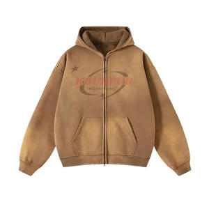 Sweats à capuche surdimensionnés délavés et décolorés au soleil, fabriqués sur mesure par OEM, sweats à capuche grande taille pour hommes, sweats à capuche en molleton français 450+ GSM, HOMMES FEMMES - Product Image 2