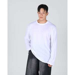 เสื้อยืดแขนยาวสีดำใส่ทุกวันสำหรับผู้ชายเสื้อยืดผ้าฝ้ายเนื้อนุ่มใส่ลำลองไซส์ใหญ่พิเศษสไตล์สตรีทเกาหลี H3005แฟชั่น - Product Image 4