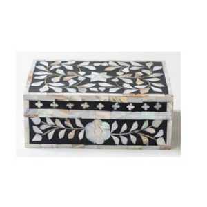 Caja de Joyería de Lujo Hecha a Mano con Incrustaciones de Nácar y Detalles en Hueso, Ecológica, Tamaño Personalizable, Almacenamiento Decorativo Moderno y de Lujo - Product Image 1