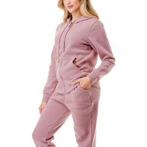 Conjunto Deportivo Informal de Invierno Personalizado por el Fabricante OEM, Sudadera con Capucha y Pantalones de Chándal de Corte Regular para Mujer, Talla XL, Estampado, 100% Algodón - Product Image 5