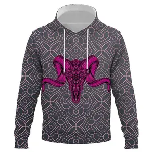 Sudadera con capucha para hombre, sudadera de gran tamaño, jersey con patrón abstracto, moda con capucha, estampado de monstruo suelto, ropa de pareja de manga larga