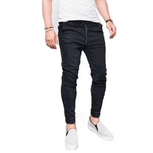 Wholesale <b>Men</b> Classic Jeans Pant Hot Selling Casual Pencil <b>Stretch</b> Fashion Customized Comfortable High Waist Snow Wash 100% - Product Image 2