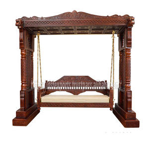 ชิงช้าไม้สักแกะสลักลายมหาราชา - งานฝีมือแบบวินเทจสั่งทำพิเศษ ถอดประกอบได้ สำหรับห้องรับแขกและห้องนั่งเล่น - Product Image 3