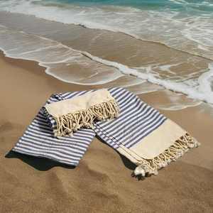 Toallas de playa ligeras de algodón de bambú Hammam de secado rápido, tacto suave, textura duradera ecológica, logotipo personalizado, suministro de fábrica - Product Image 6