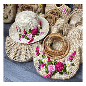 Water Hyacinth <b>Hats</b> woven hyacinth plant material designed <b>for</b> summer headwear and lifestyle styling produced in Vietnam - Product Image 5