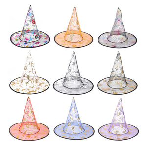 Meilleures ventes Chapeau de sorcier en gaze à chaud à une seule couche pour enfants et adultes, accessoires de cosplay, chapeau de sorcière, décoration de fête d'Halloween - Product Image 5