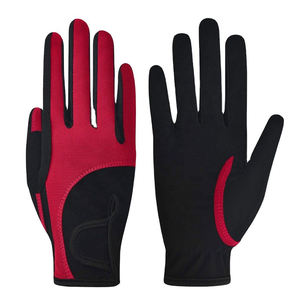 Guantes Ecuestres de Cuero con Tela Suave en la Palma, Diseño Transpirable, Cierre de Cordón en los Dedos Completos para Uso Unisex - Product Image 3
