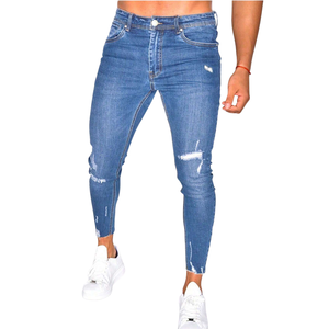 Mens <b>Light</b> Blue Skinny Jeans Stretch Denim Pants Slim Fit Casual <b>Light</b> Distressed Washed Everyday Fashion Comfort Street Wear - Product Image 1