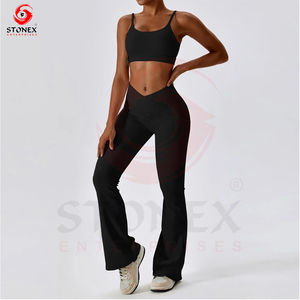 Wholesale Custom Logo Gym Fitness <b>Sets</b> Woman <b>Yoga</b> Leggings Sportswear <b>Yoga</b> Two Piece Workout <b>Set</b> for Women - Product Image 6