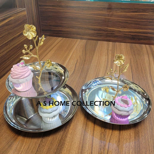 American Outstanding <b>Cake</b> <b>Stand</b> Flower Leaf Style Customized Two Tiers Classic Luxury <b>Cake</b> Cupcakes Pastry <b>Stand</b> - Product Image 3