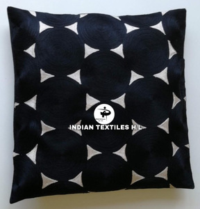 Kashmiri Wool Handmade Crewel Embroidery Wool Chain Stitched CushionCover <b>For</b> Sofa <b>Couch</b> Living Room Hot Selling Product By ITHL - Product Image 4