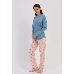 Conjunto de Pijama KADIN P.SUPREM con Cuello Redondo y Mangas Largas, Diseño Ovalado - A.MAVI - A.MAVI - Product Image 4
