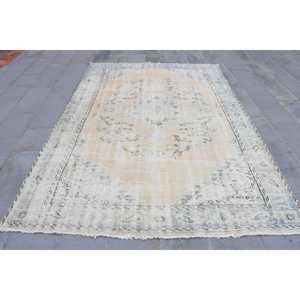 Alfombra Turca Vintage Grande de 6.3x9.4 pies, Alfombra de Lana Azul - Product Image 1
