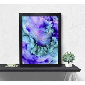 Cadre d'affiche moderne à motif abstrait 40 x 50 cm, style design noir - Product Image 1