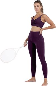 Leggings avec poches pour femmes, pantalon de yoga d'entraînement à taille haute pour le contrôle du ventre - Product Image 4