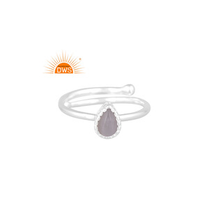 Superventas plata fina chapada en oro piedra lunar gris Natural piedra preciosa fabricante de joyería personalizada - Product Image 1