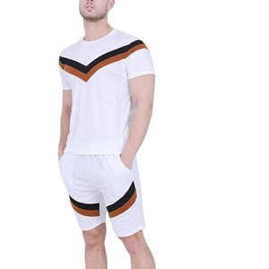 Chándal deportivo de verano de manga corta personalizado para hombre, conjuntos cortos, camiseta, pantalones cortos, conjuntos gemelos con estampado personalizado para hombre - Product Image 1