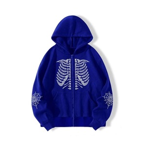 Sudadera con Capucha de Invierno para Hombre, Ligera, 100% Algodón, con Cierre, Totalmente Personalizable, Transpirable, con Pedrería, Diseño Sólido, Talla Personalizada - Product Image 1