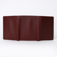 Dompet lipat tiga pria Premium, buatan tangan kulit sapi asli kapasitas besar panjang pendek katun lapisan lipat penutup hadiah sempurna