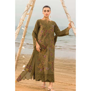 Ensemble 3 pièces Rang Rasiya bohème en mousseline brodée avec chemise, dupatta et pantalon en tissu Khaddi brodé pour le printemps/été - BIC-4514 - Product Image 1