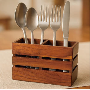 Cadeaux de Noël pour la maison, porte-couteaux de cuisine en bois <span class=keywords><strong>laqué</strong></span> <span class=keywords><strong>blanc</strong></span> rustique rectangulaire, artisanal, grande capacité, durable - Product Image 6