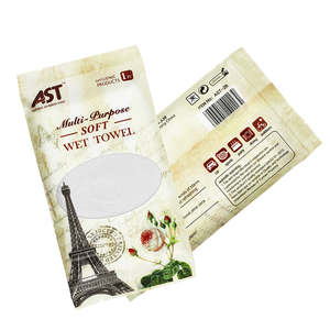 Lingettes antibactériennes à usage unique avec motif Tour Eiffel 25x25 cm en microfibre avec bords dorés, parfum Johnson disponible - Product Image 4