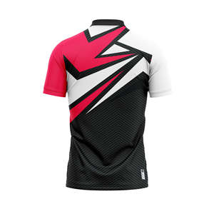 Ensemble polo unisexe à séchage rapide, évacuation de l'humidité, sublimation, dégradé de couleurs, col rond, manches courtes, imprimé personnalisé, respirant, sans couture, quatre directions - Product Image 2