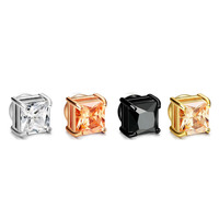 Boucles d'oreilles magnétiques classiques pour hommes en acier inoxydable avec zirconiums cubiques