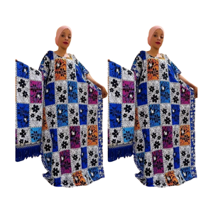 Caftán Maxi Estampado de Rayón para Mujer, Talla Grande, Corte Holgado, Ropa de Playa Cómoda para Vacaciones de Verano y Viajes - Product Image 4