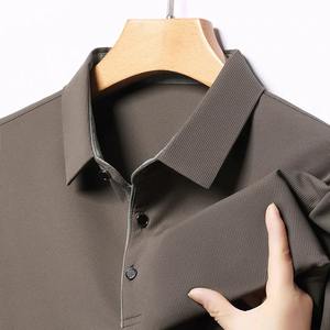 2025 New <b>Men's</b> Business Casual Short Sleeved Shirt Solid Color <b>Polo</b> Shirt Fashionable Breathable Comfortable Versatile <b>Top</b> - Product Image 2