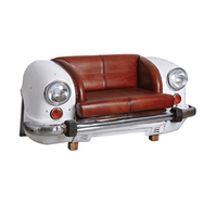 Sofá Delantero de Coche de Lujo Moderno, Sofá de Cuero Genuino con Forma de Automóvil, Sofá de 2 Plazas, Muebles de Sala de Estar, Muebles para el Hogar, Juego de Sofás