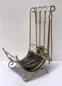 Classic Design <b>Fireplace</b> <b>Tool</b> Set of 4 Piece With Integrated Log Racks Includes 4 <b>Tools</b> Poker Shovel Brush for Indoor & Outdoor - Product Image 2