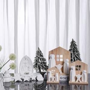 <span class=keywords><strong>Crèche</strong></span> en bois artisanale avec figurines <span class=keywords><strong>de</strong></span> la Sainte Famille en céramique blanche, <span class=keywords><strong>crèche</strong></span> rustique <span class=keywords><strong>de</strong></span> <span class=keywords><strong>Noël</strong></span>, décoration traditionnelle pour la maison, idéale pour un cadeau - Product Image 2