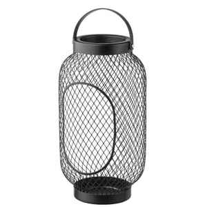 Lanterne suspendue vintage noire de grande taille en fer forgé, design classique, faite à la main, pour la maison et le jardin, décoration de Noël, en solde - Product Image 1