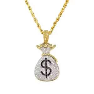 Pendentif de Style Hip Hop 10k or jaune bijoux fins pendentifs et breloques 2.35 Ctw Style Hip Hop sac d'argent pendentif cadeau pour lui - Product Image 4