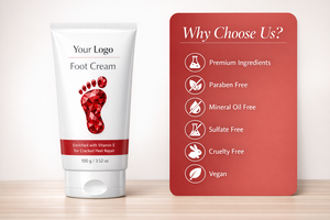 Fabricant de crème pour les pieds enrichie en vitamine E et en urée, OEM ODM, crème pour les pieds, éliminateur de peaux mortes et cicatrisant les fissures - Product Image 3