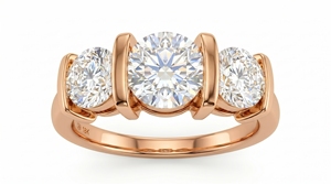 Anillo de Diamantes para Mujer, Corte Brillante Redondo, Joyería Clásica de Compromiso, Diamantes Cultivados en Laboratorio - Product Image 1