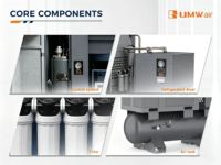 Compresseur d'air à vis OEM 20HP 15kW 16 bars, compresseur d'air électrique haute pression industriel pour panneaux solaires