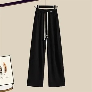 2024 Summer New Wide Free Casual Wide Leg Trousers <b>White</b> Shirt Wave Bra <b>Vest</b> Three Piece Elegant Women's Pants Set Tracksuit - Product Image 5