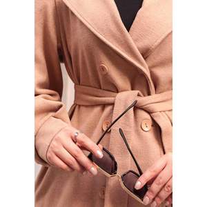 Abrigo de Cachemira para Mujer con Mangas Abullonadas, Diseño Elegante TEN - Product Image 3