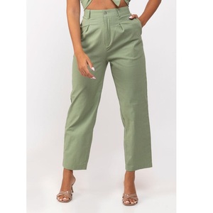 Pantalones de mujer de verano disponibles Pantalones y pantalones de mujer de moda informal de algodón mezclado de longitud completa transpirable - Product Image 1