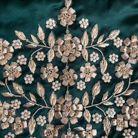 Set Tas Tangan & Dompet Gaya Modern dari Kain Kanvas Sutra Katun Berkualitas Tinggi, Ramah Lingkungan, Dapat Dikustomisasi, Bordir Lily Valley, Buatan Tangan