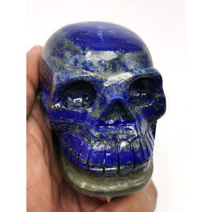 Crâne en pierre de lapis-lazuli naturel - reiki/chakra/guérison - artisanat en cristal - poids 362 g (0,80 lb) et 2,5 pouces - Product Image 4