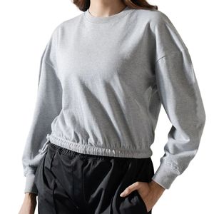 Sudadera Verde Oliva con Cuello Alto para Mujer, Sudadera Holgada de Felpa, Top Informal, Sudadera de Entrenamiento de Algodón Combinado, Color Caqui - Product Image 4