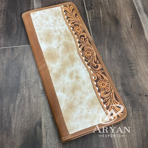 2025 Custom Logo Hand <b>Tooled</b> Cowhide <b>Leather</b> Jewelry Packaging Case Genuine <b>Leather</b> Velvet Travel Jewelry Organizer for Women's - Product Image 1